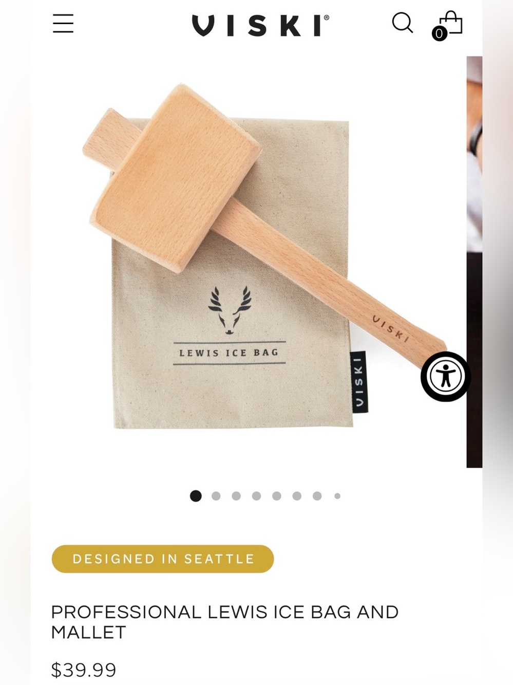 Lewis Ice Bag and Wooden Mallet - Natural